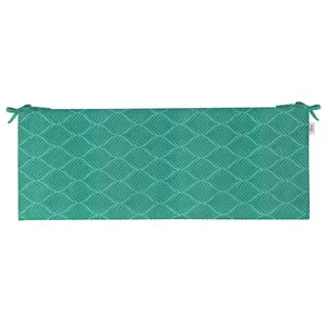 RSH Décor Fenbrook Teal Foam Cushion with Ties for Indoor Outdoor Bench, 72” x 18” x 3”, Made in USA