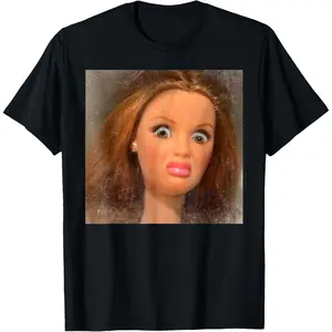 Soft Short Sleeve Casual Daily Wear Funny Disgusting Doll face Meme T-Shirt for Gen Z