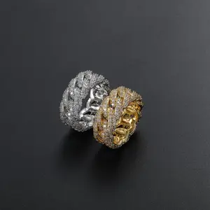 [ICE HUE] 18K Gold Vacuum Plated Copper Statement Ring with 5A+ Sri Lanka Zircon, Miami-Italy-Mexico & Micro Inspired, Men's Jewelry, Hip Hop Style, Luxury Jewellery for Daily Wear & Gifting, Chicano Classic Simple Sporty Costume Accessory