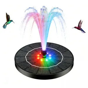 Solar Water Fountain, 2026 Upgrade 3.5W Solar Bird Bath Fountain Pump with Color LED Lights, 7 Nozzles & 4 Fixed Rods for Garden, Patio, Pond, Pool, Fish Tank, Outdoor Water Feature