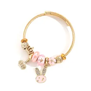 Lunalope Pink Bunny Adjustable Bracelets Worry Stone