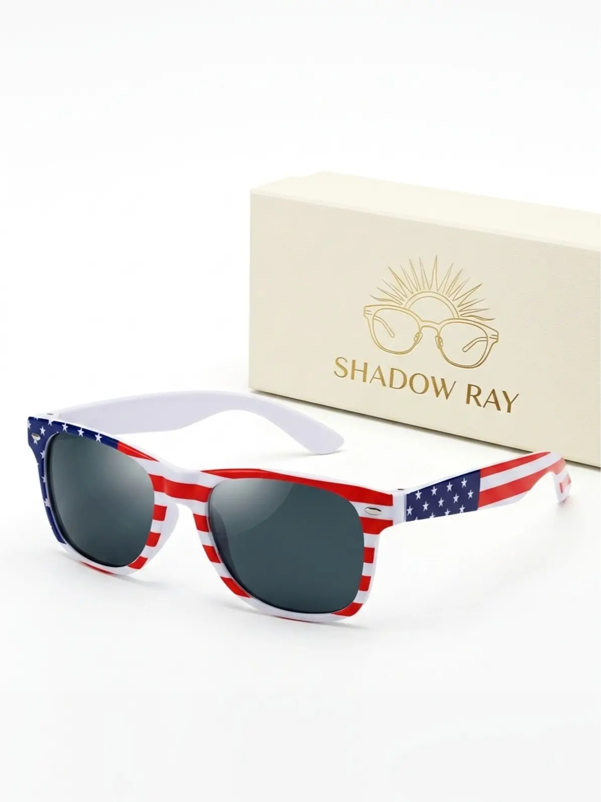 American Flag Sunglasses for Men Women, Patriotic USA Flag Design Shades, Vintage Retro Fashion Eyewear, UV400 Protection Outdoor Glasses Polarized Large men's anti-glare trendy uv classic square y2k oval cat eye sunglass summer lightweight frame
