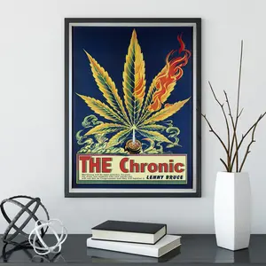 Marihuana Poster Vintage 1950's Pot Leaf Poster Print Cannabis Decor Dispensary Smoke Shop Supplies Stoner gift ideas marijuana enthusiast