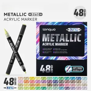 12/24/48 Dual-Ended Acrylic Paint Pens, High-Quality Art Supplies for Wood, Canvas, Stone, Glass, Ceramic, DIY Crafts