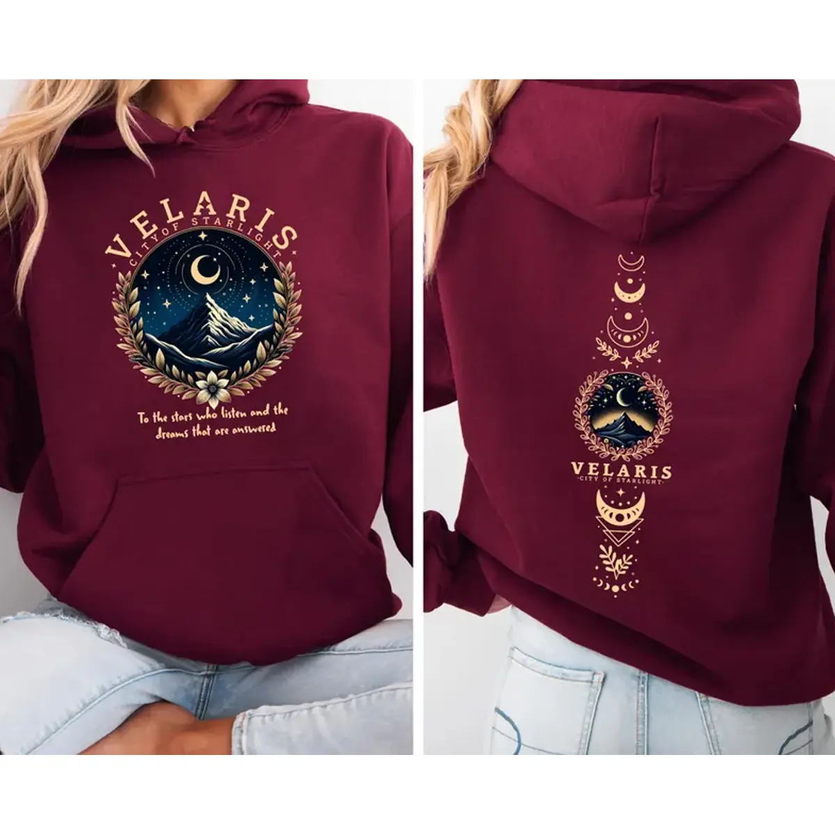 Velaris Starlight City Hoodie, ACOTAR Inspired Hoodie, Court of Dreams Hoodie, Bookish Fantasy Hoodie, Cozy Gift for Readers and Dreamers