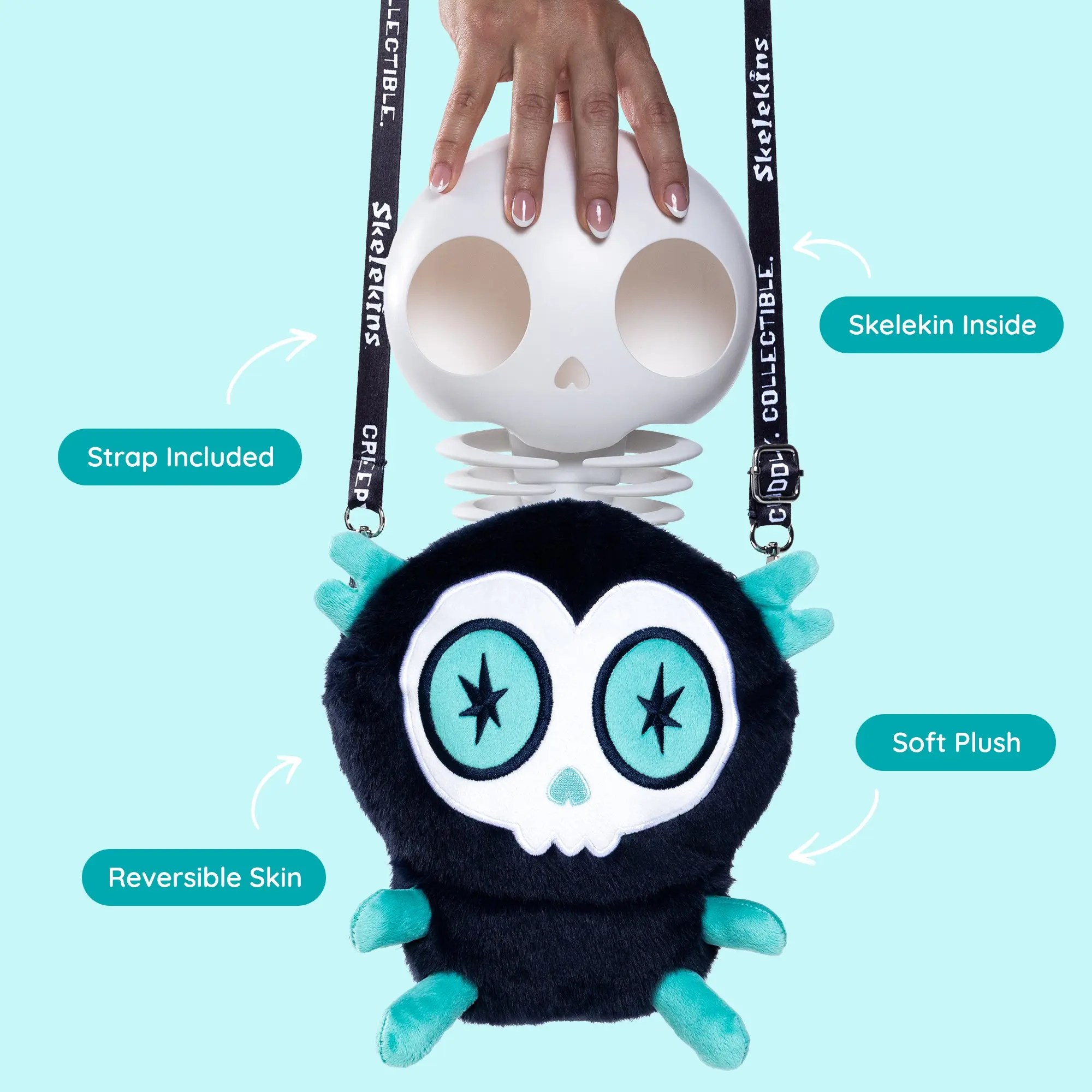 Skelekins Anxiety Series 1 Collectible Plush | Zip-Off Skin Reveal