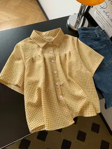 Women's Casual Lapel Loose Plaid Shirt, Daily Wear Essential, Comfortable and Stylish, Perfect for Everyday, Versatile and Trendy