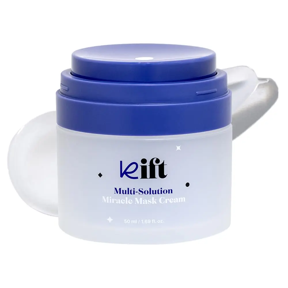 KIFT Multi-Solution Miracle Cream, All-in-One Moisturizer & Overnight Mask for Deep Hydration, Soothing Sensitive Skin, Pudding-Like Texture, Fragrance-Free, 1.69 fl oz