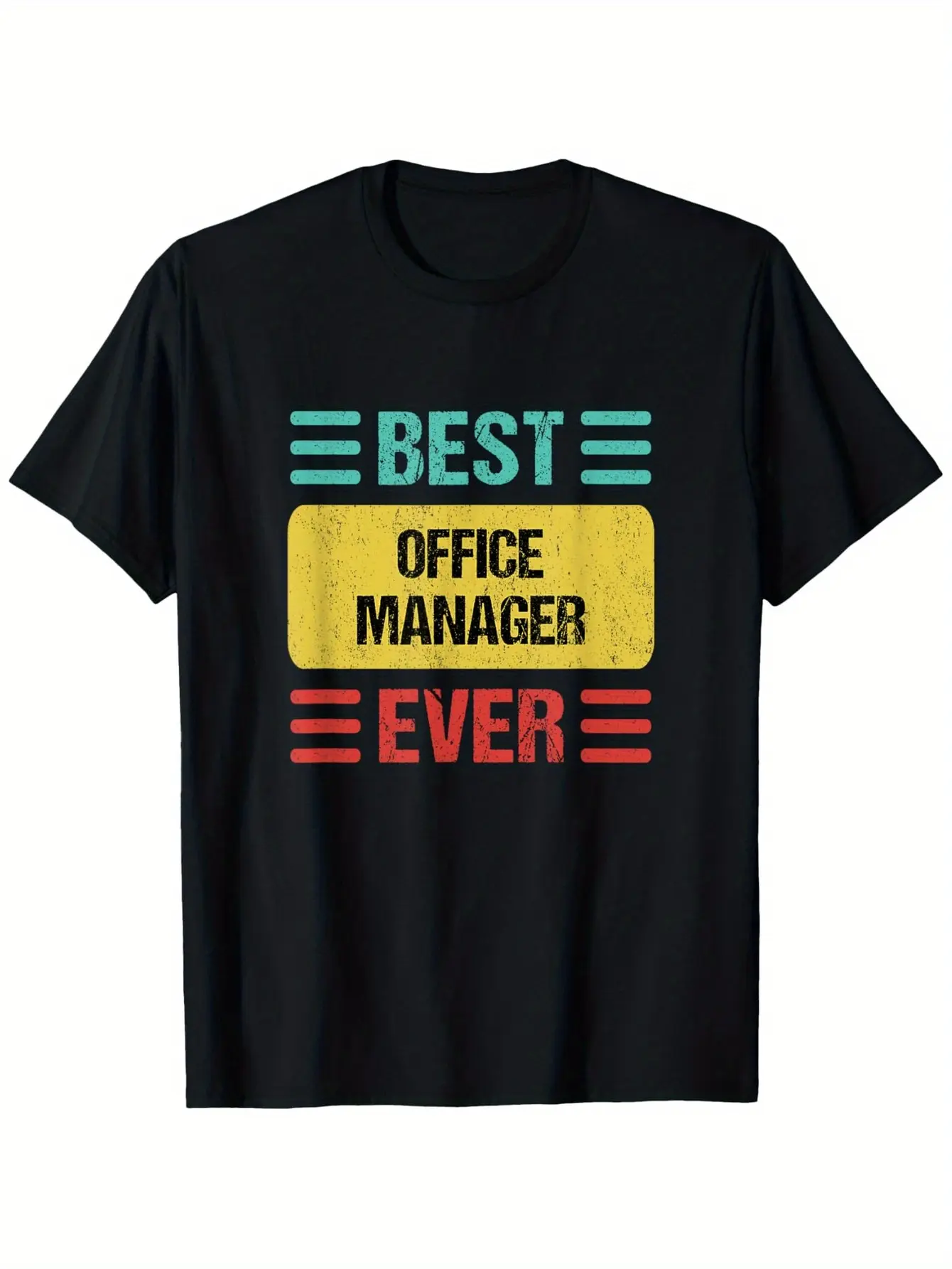 Office manager t-shirt-stout best office manager graphic t-shirt, yellow, red, green-light all-season office professionals, business casual and casual wear-easy-care work clothes g, breathable comfort, travel outfit, unisex fit