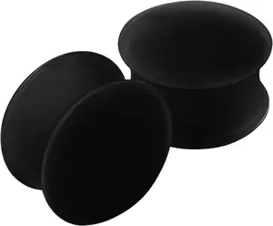 2PCS Silicone Black 11/16 inch Double Flared Saddle Earring Ear Ring Stretcher Lobe Gauge Plug Piercing Jewelry 2672