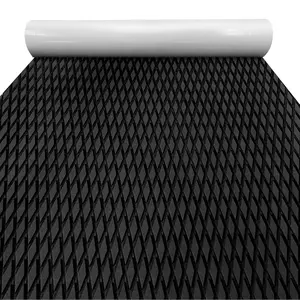 KXKZREN Black EVA Foam Traction Pad Deck Sheet Self-Adhesive Diamond Groove Non Slip Grip Mat Roll. Perfect Marine Flooring for Boat Deck Paddleboard Surfboard Skimboard & Kayak Durable Water Resistant Material