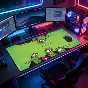 Bold Green Monster Claw Print Large Extended Mouse Pad, Non-Slip Rubber Base with Stitched Border, High-Contrast Comic Book Art Design, Durable Accessory for PC Gaming Setup, Ideal Gift for Monster Art & Comic Enthusiasts