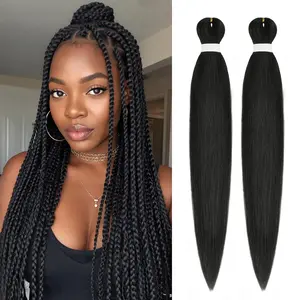 2 Pack Braiding Hair Pre Stretched 30 Inch Yaki Straight braided Premium Synthetic Crochet Twist Braids wig No Tangle Easy Install
