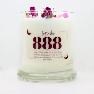 888 "Infinite" Angel Number Candle Crystals Decor Ornaments Freshener Decoration Manifestation Infinite Intention Aromatherapy Manifest Positive Energy Cleanse Infinity Abundance Perfume Scented Scent