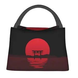 1 piece of sunset scenery pattern, suitable for home, office, construction site and outdoor, portable and reusable for both men and women, suitable for picnicking, hiking on the beach, storage of supplies, insulated and refrigerated lunch bags