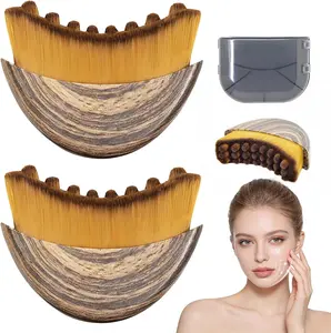 2PCS Lymphatic Contour Face Brush, Manual Lymphatic Drainage Massager, Natural Makeup Brushes with Durable Soft Bristles, Hypoallergenic Ergonomic Facial Cleansing Brush for Sculpting