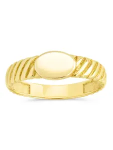 Sterling Silver Dixie Ribbed Signet Ring