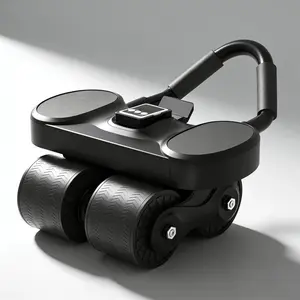 2026 New Quad Wheel Ab Roller Wheel with Elbow Support, Automatic Rebound Knee Mat