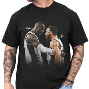 Lebron James Stephen Curry T-Shirt | USA Dual Side Graphic | American Basketball Apparel | Bootleg Vintage King James Chef Curry