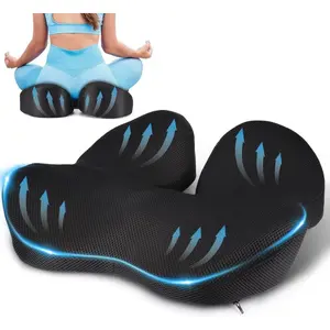 rgonomic Seat Cushion, U-Shaped Wide Support Cushion for Long Sitting, Breathable Non-Slip Comfort Cushion with Streamlined Contour, All-Day Cozy for Office Chair, Car, Home, Travel