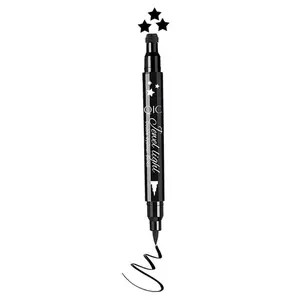 Black liquid eyeliner stamp, Star stamp eyeliner makeup, double-side waterproof eyeliner pen, long-lasting smudge-proof tattoo tools, black eye liner makeup