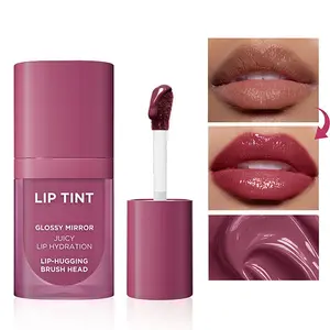 Glossy Mirror Juicy Lip Tint, Longwear Kiss-Proof Lip Glow with Buildable Glassy Texture, Lightweight Non-Drying Lip Stain for Office, Cafe Date or Outdoor Summer Days