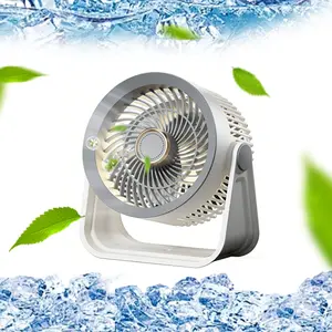 New Hot-Selling Desktop Ventilation Fan with 5 Speed Settings - Electric, Compact, Portable, LED-Lit, Air-Cooling Desktop Fan for Home, Office, and Personal Use - Great for Summer Cooling, Portable Rechargeable Fan