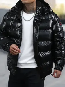 1 Pack Oversized Shiny Puffer Jacket TikTok Viral Streetwear Windproof Insulated Hooded Coat for Men Women Daily & Outdoor