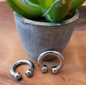 Pair Horseshoe Circular Barbell 316L Surgical Steel Internally Threaded 0g 2g 4g 6g 8g 10g 12g 14g septum stretching piercing large big wide