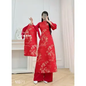 Mommy Daughter Red Flowers MB71 | Ao Dai for Women| Lunar New Year | Ao Dai Viet Nam
