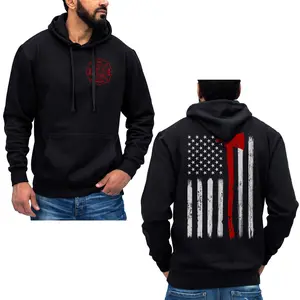 Thin Red Line Flag Axe Design Usa Firefighter Hoodie Sweatshirt  Versatile T-shirts, Cozy Crewnecks, and Trendy Hoodies