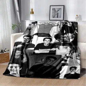 3D Dylan O’Brien DOB Actor Soft Plush Blanket,Flannel Blanket Throw Blanket for Living Room Bedroom Bed Sofa Picnic Cover Gift