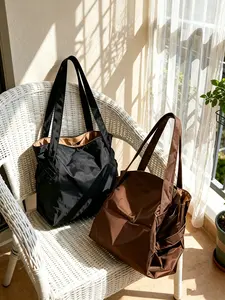 Women'S Stylish Large-Capacity Tote Bag, Foldable And Portable Storage Bag, Outdoor Camping Travel Shoulder Bag, Durable Business Shopping Bag
