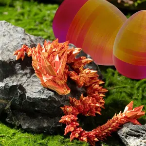 3D Printed Dragon in Egg Crystal Flexible