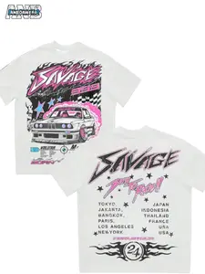 Men's Fashion Crew Neck Printed T-Shirt Featuring a wild racing design print 100% cotton fabric Casual and comfortable to wear Ideal for everyday wear and vacations