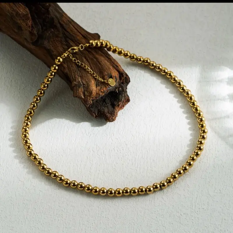 1 Pc Gold Stainless Steel Beaded Chain