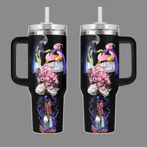 Majin Buu DragonB Anime Stainless Steel Tumbler 20oz 40oz with Handle & Straw  Chaos Absorption Saga Edition