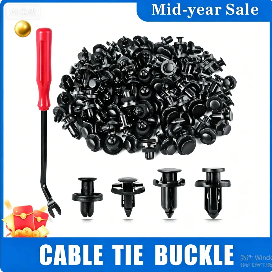 SummerVibes200PCS Car Clips for Hole Plastic Rivets RetainerFender Push Pin Fastener Bumper-a total of 6sizes Automotive Accessories Truck Detailing Custom Decor Carbon clavicular car clip