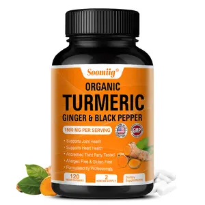 Soomiig Turmeric & Ginger Health Supplement - Contains curcumin to support joint and heart health, 120 capsules
