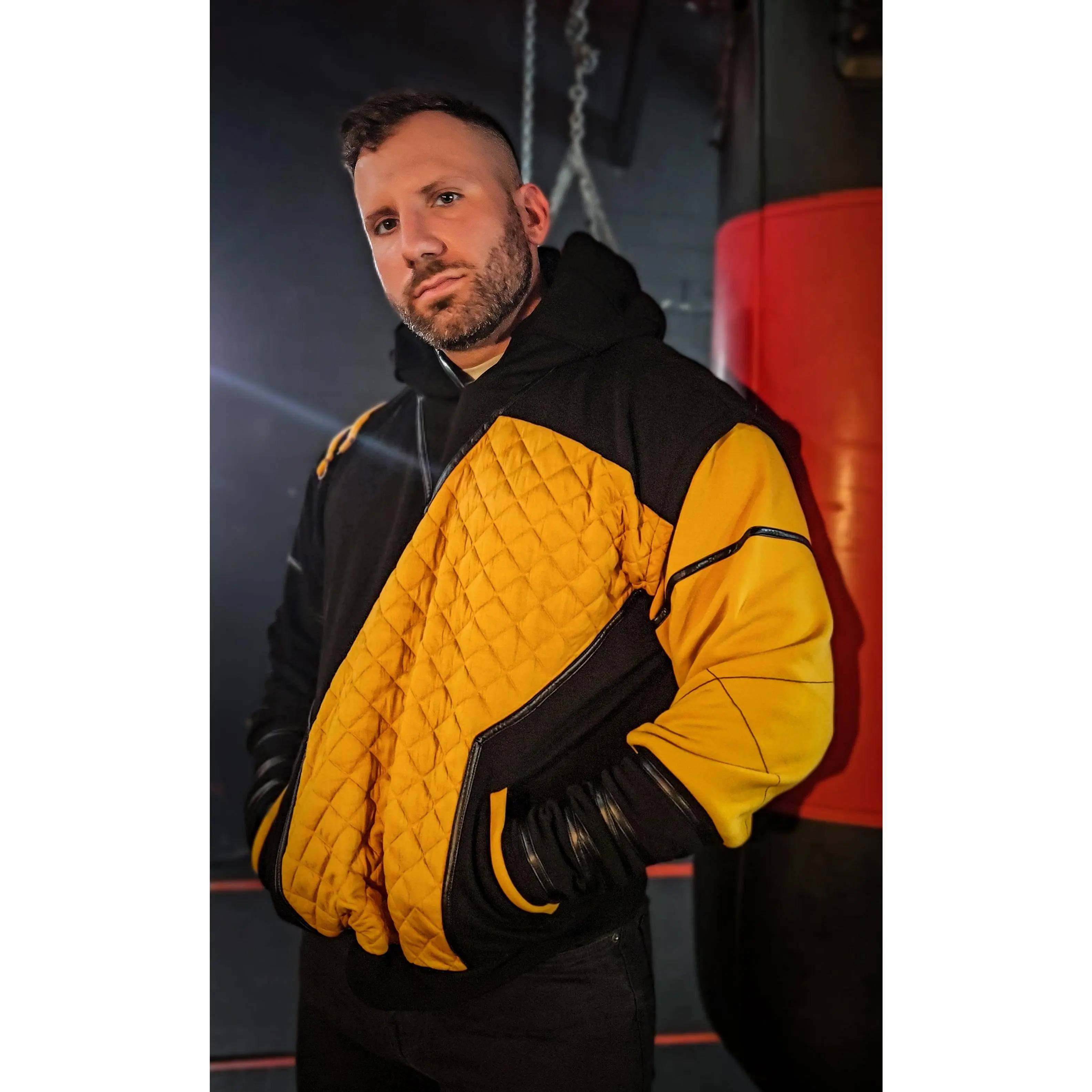 Fira X Wear Eternal Hoodie - Unisex Premium Quilted Material with Vegan Leather Straps & Hidden Zipper Pockets for Comfortable Wear