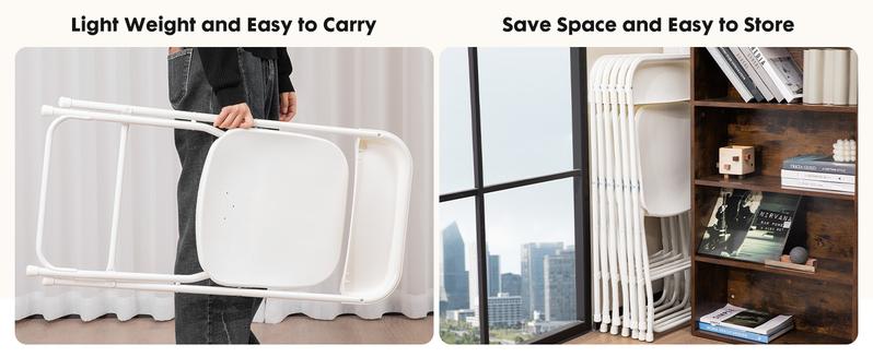 Sweet Furniture F - Plastic Folding Chairs with 330-Pound Capacity, Sturdy Metal Foldable Chairs, Easy to Use and Store Sweet Furniture F - Plastic Folding Chairs with 330-Pound Capacity, Sturdy Metal Foldable Chairs, Easy to Use and Store