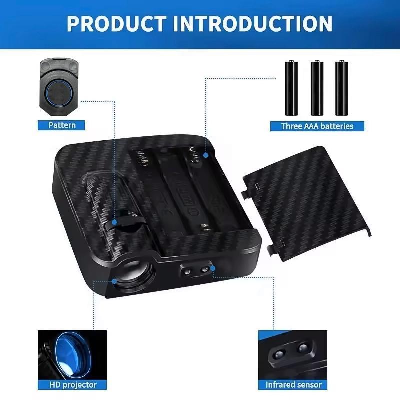 2Pcs Car Door Emblem Projector Light Wireless Welcome Lamp Auto Accessories Battery Not Included