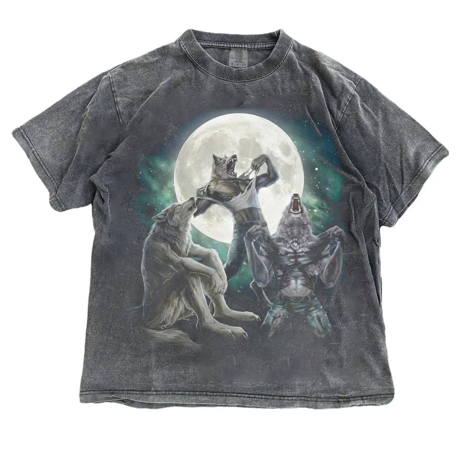 Alpha Wolf Vintage 90s T-Shirt, Retro Meme Tee, Grunge Clothing Aesthetic, Emo Silly Wolf Graphic Shirt, Alpha Wolf, Washed Oversize Shirt Womenswear Top