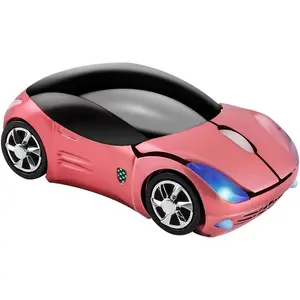 Wireless Mouse, 2.4GHz Car Shaped Wireless Pink Mouse Cool 3D Ergonomic Optical Gaming Mice with USB Receiver for PC Laptop Computer Kids Girls Small Hands