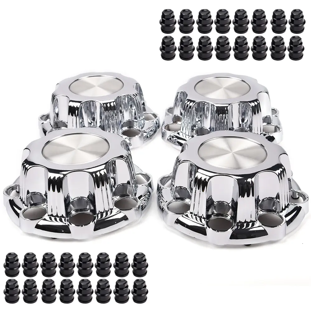 Chrome Wheel Hub Center Caps, 4Pcs 8-Lug Wheel Covers Fit for Silverado, Avalanche, Sierra (New), Wheel Cover Car Rims Car Accessories Aluminum Steel