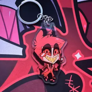 Acrylic Keychain Alastor Hazbin Hotel Double sided 2.7 in double boarded steel keyring topper