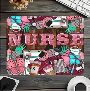 Nurse Mouse Pad for Gamers and Designers, Single Size 9.4"x7.9"x0.12"