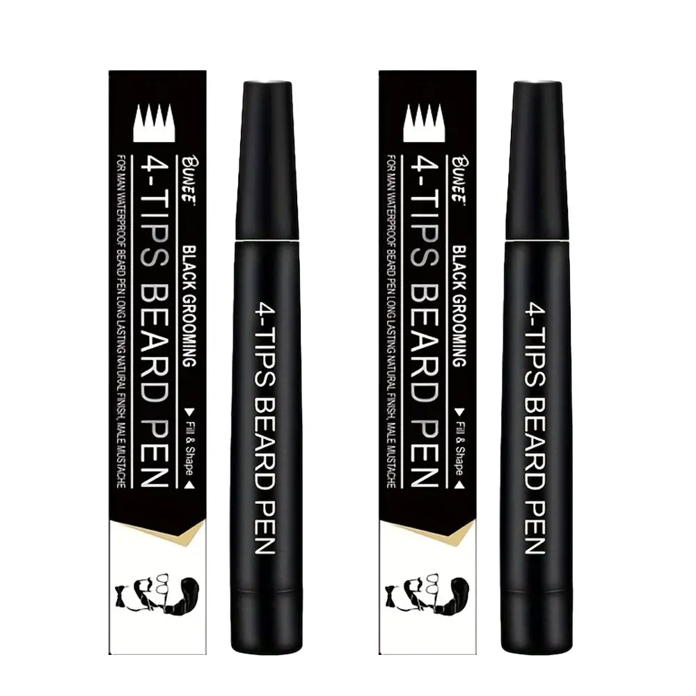 2-Pack Beard Pen – Instantly Fill Sparse Areas & Define Your Look Dual-ended precision tip (4 nibs) for effortless shaping and filling. Waterproof, sweatproof, yet easily removable with no residue. The ultimate multi-functional beard filler for natural-lo