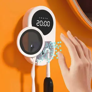 Sanitizer Holder with UVC & 100M Negative Ions: Auto-Cycle for 360? , Mold & Odor Removal | USB  Holders Wall Mounted with Wave Sensor, LED, Heated & Fan Drying
