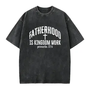Fatherhood Is Kingdom Work T-Shirt, Proverbs 22:6 Dad Tee, Christian Father Shirt, Faith Based Gift Top, Fathers Day Cross T-Shirt